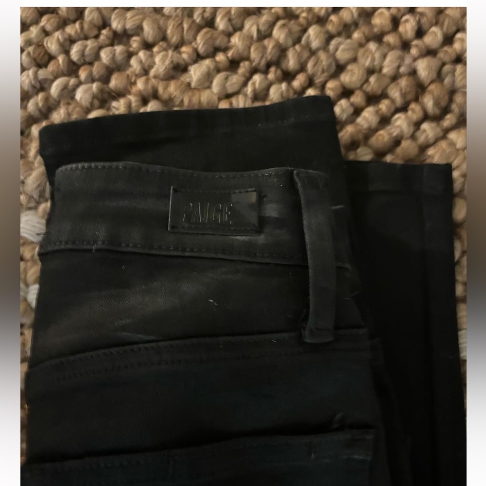 Black leather ish Paige jeans!!